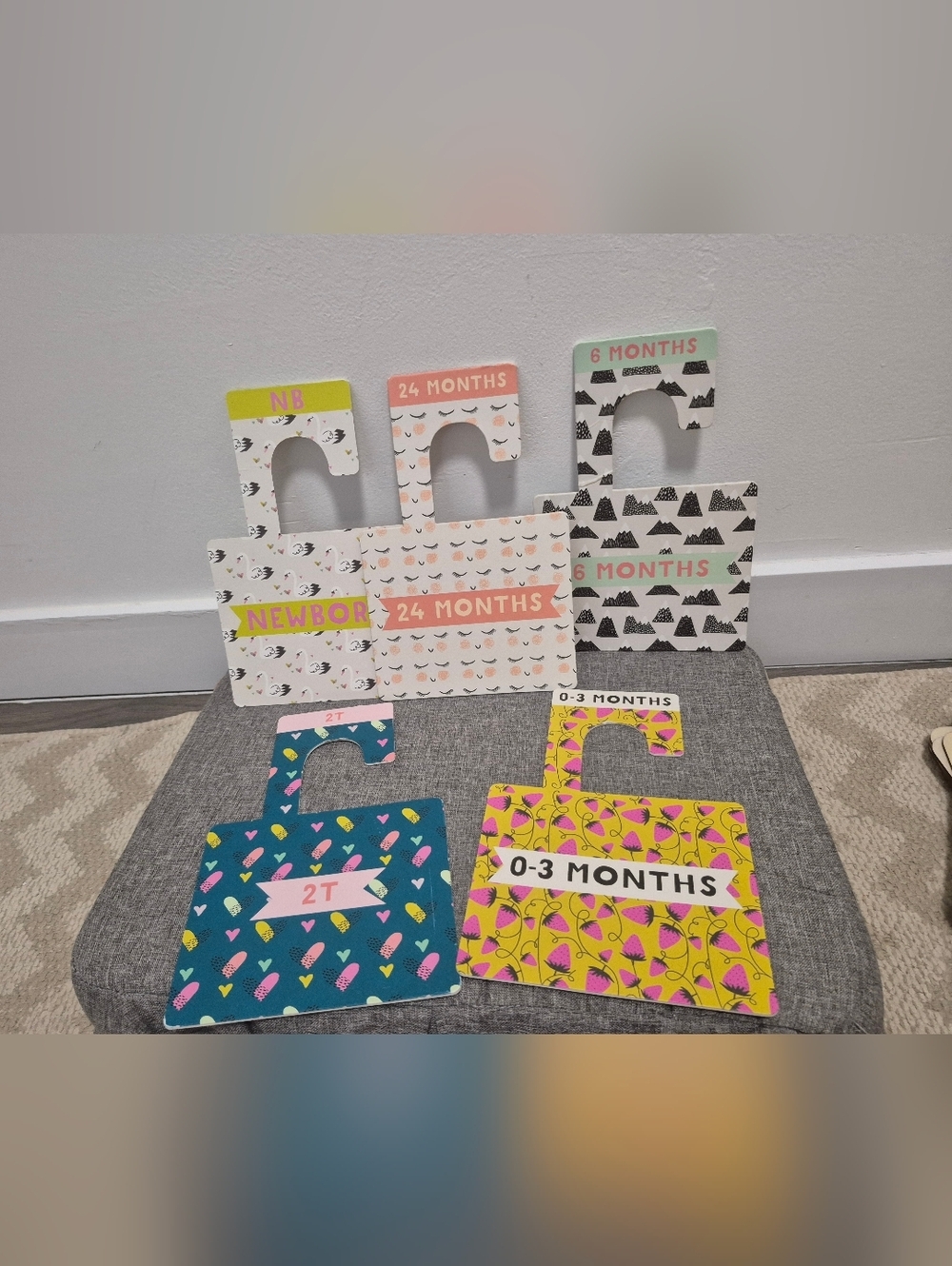 *5/$25* Colourful Reversable Clothes Organizers For Baby Nursery Clothes